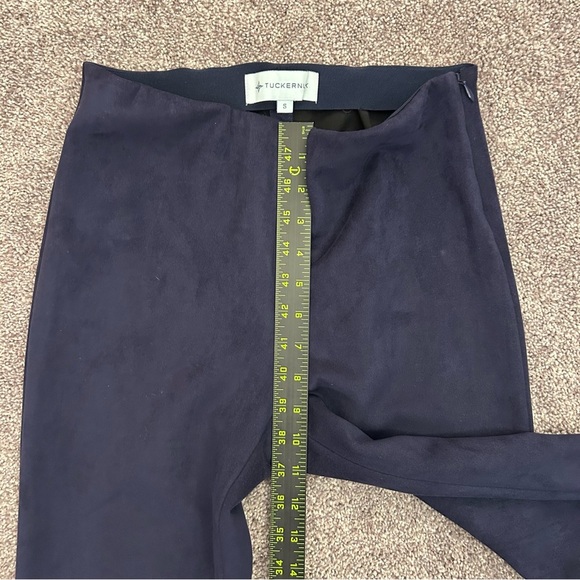 Tuckernuck Women's Cropped Pants Size S Navy Mid Rise Side Zipper Stretch EUC - Picture 9 of 14